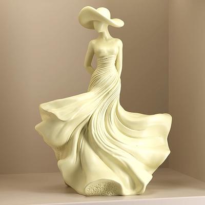 High-end Sculpture Cream Wind Figure Art for Home Decorations, Creative Simulation Resin Gift, Office and Study Living Room, 1Pc