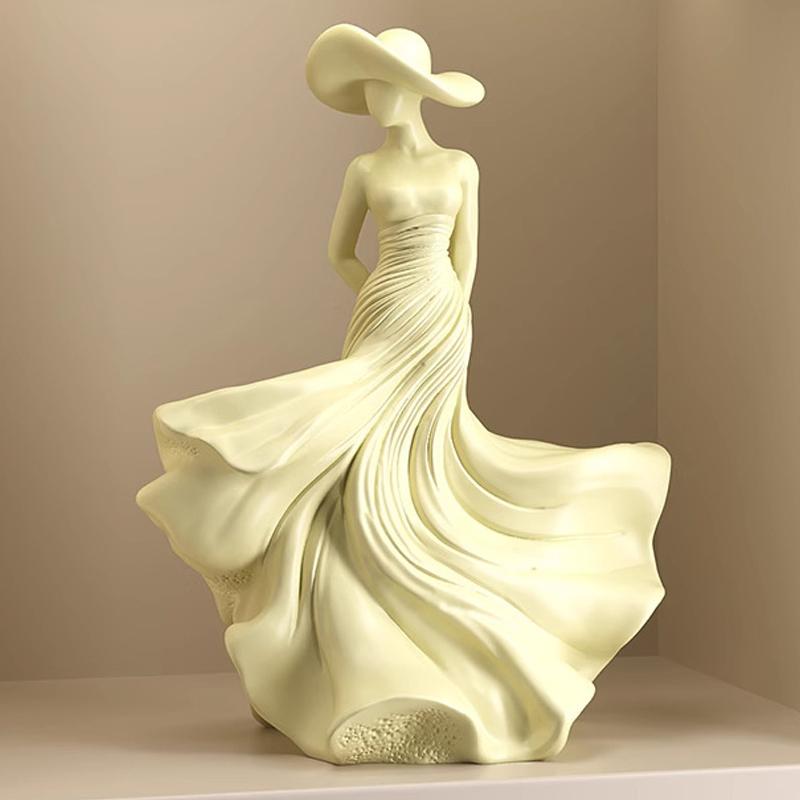 High-end Sculpture Cream Wind Figure Art for Home Decorations, Creative Simulation Resin Gift, Office and Study Living Room, 1Pc