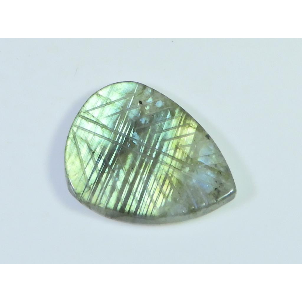 30Cts.Natural Labradorite Carving Pear Cabochon Loose Gemstone 25X31X04MM B-373