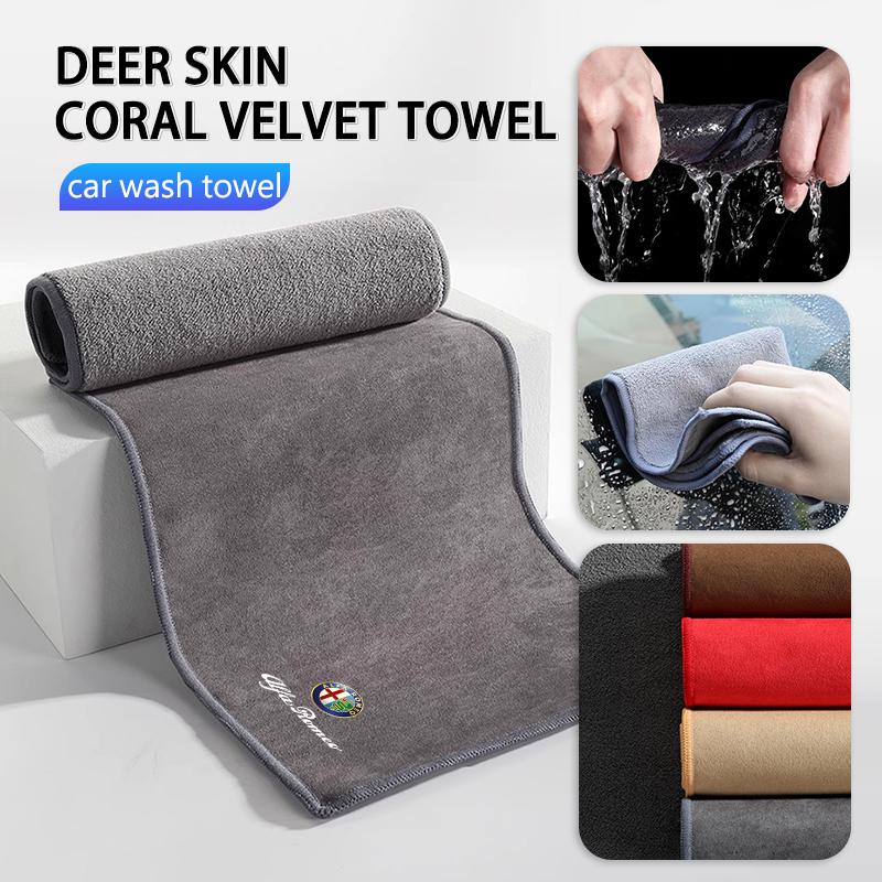 Car Towel Wash Cloth Cleaning High Absorbent Tools For Alfa Romeo 159 Giulietta Giulia 147 Mito 156 159 166 GT Stelvio