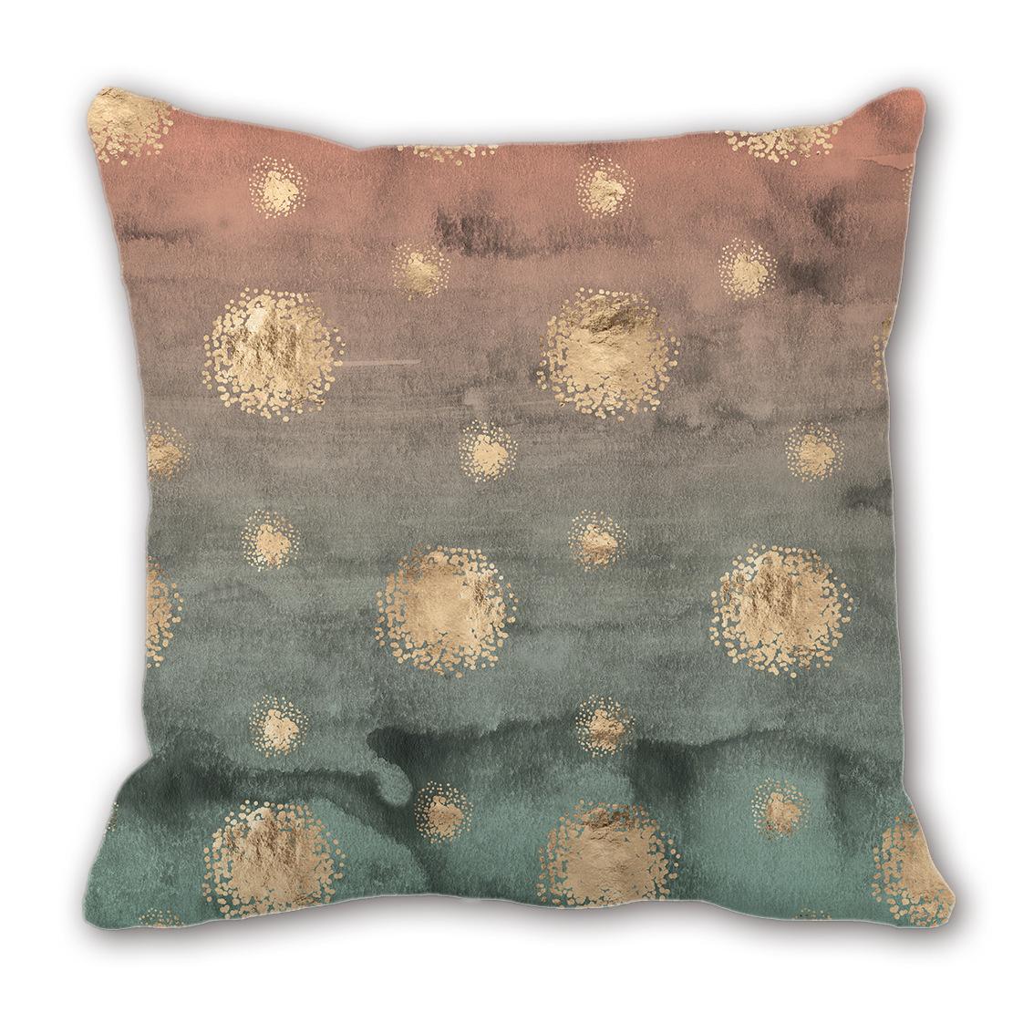 

Зеленые чернила Имитация горячего золота Наволочка Модель комнаты Подушка Диван Гостиная Подушка 45Cm single-sided printed pillowcase