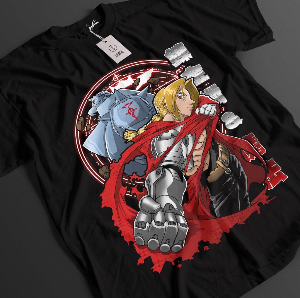 New Fullmetal Alchemist Shirt Edward Elric Tshirt Alphonse T-Shirt Ed Al Top Roy Tee