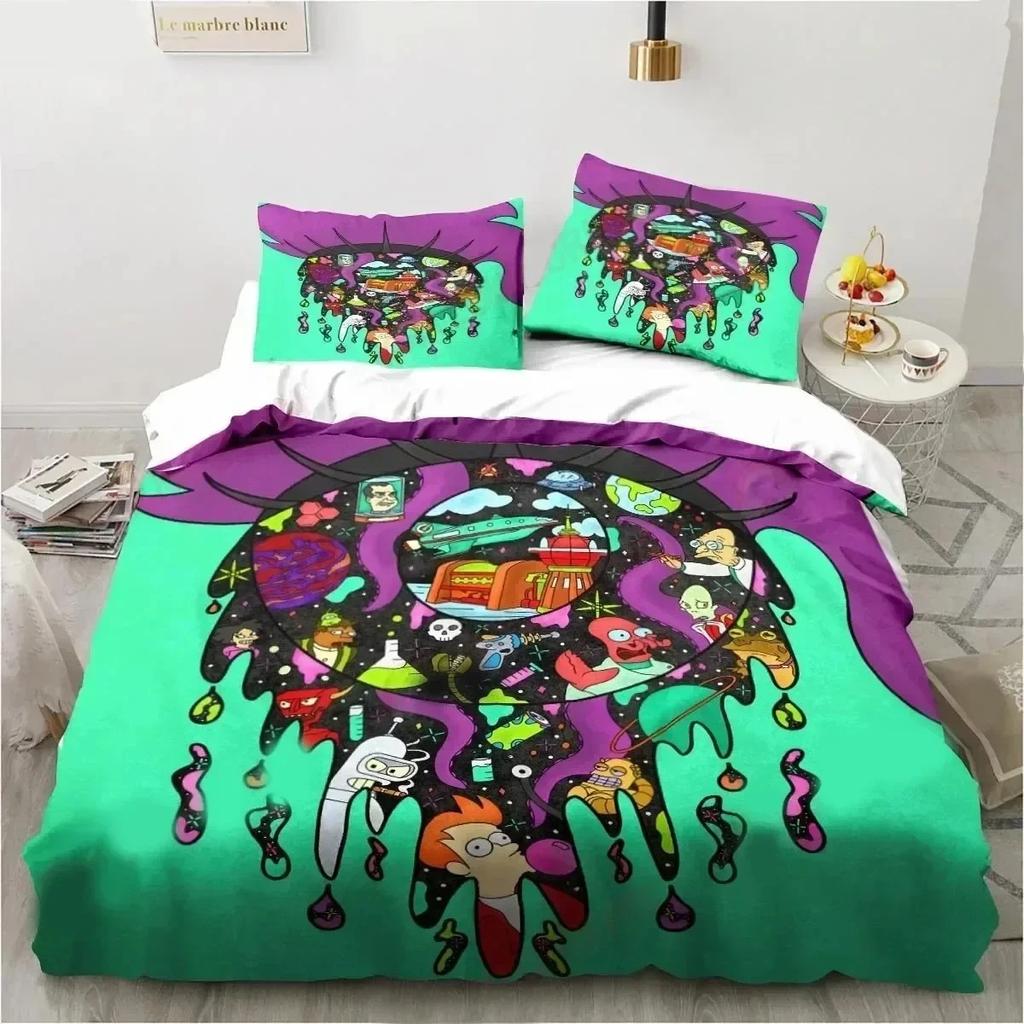 Comforter 3D Print Cartoon Futuramas Bender Bedding Set 3D Printed Suitable For Bedroom Kids Home Textile