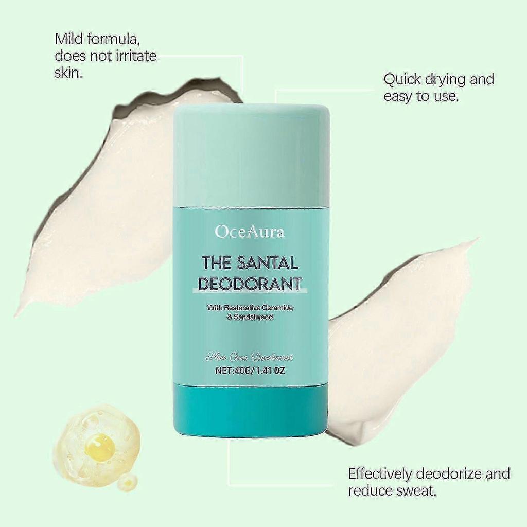 Das Santal Deo Hautpflege Deodorant - 72H Geruchsschutz mit Ceramid & Sandelholz, Vollständig Natürlich