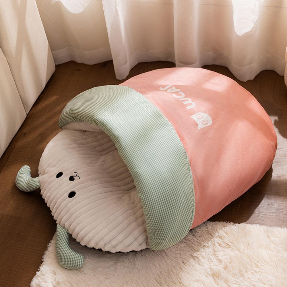 Cat Cushion Cartoon 3D Cat Sleeping Bag Semi-enclosed Comfortable Plush Cat Bed Soft Warm Cat Mattresses Autumn
