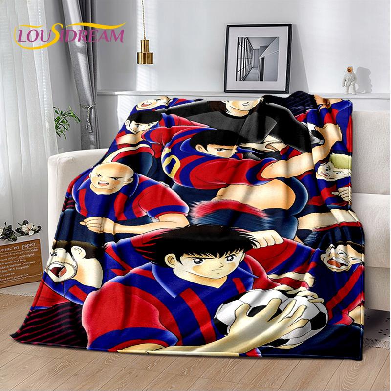 Captain Tsubasa Anime Soccer Cartoon Blanket,Soft Throw Blanket for Home Bedroom Bed Sofa Picnic Travel Office Cover Blanket Kid