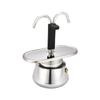 Steel Double Pipe Coffee Maker, 2 Cup Mocha Pot Mini Portable for Travel Camping Easy To Use Make Espresso Brewing Kettles