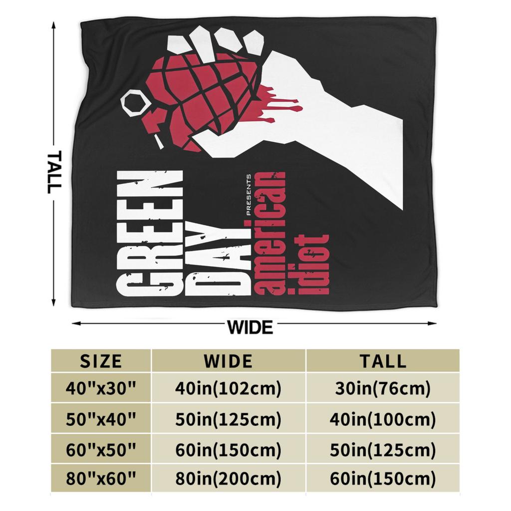 Green Days Punk Decke American Idiot Album Flanell Großartige Atmungsaktive Überwurfdecken für die Heimdekoration
