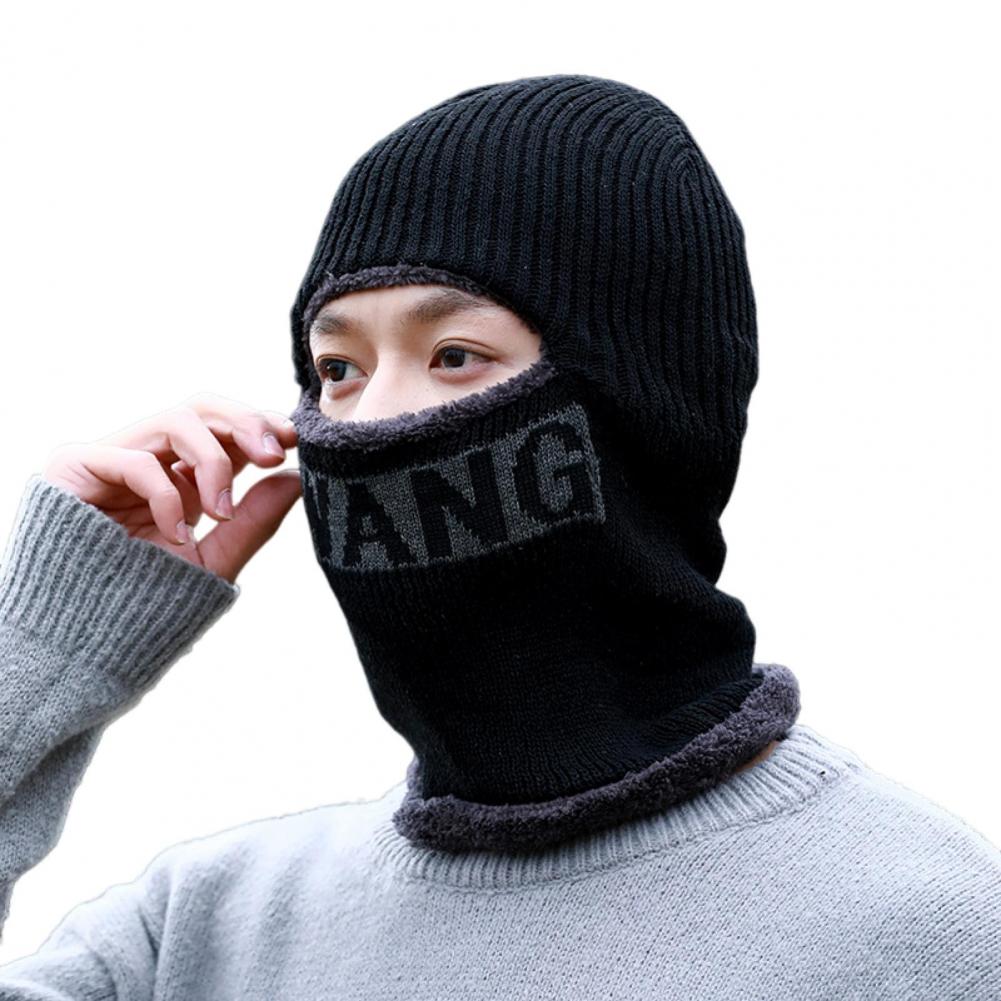 

Мужская зимняя велосипедная шапка со встроенным шарфом, толстая, теплая, с принтом букв, ветрозащитная, высокая эластичность, для путешествий на открытом воздухе чёрный