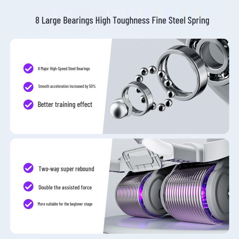 MERACH Smart Auto-Rebound 4-Wheel Abdominal Roller