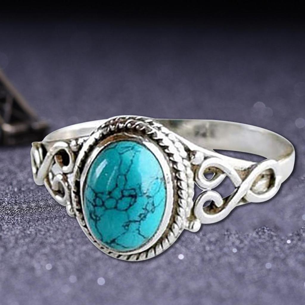 Antique Turquoise Natural Gemstone Bride Engagement Vintage Wedding Ring Cheap Antique Turquoise Natural Gemstone Bride Engagement Vintage Wedding Ring Cheap