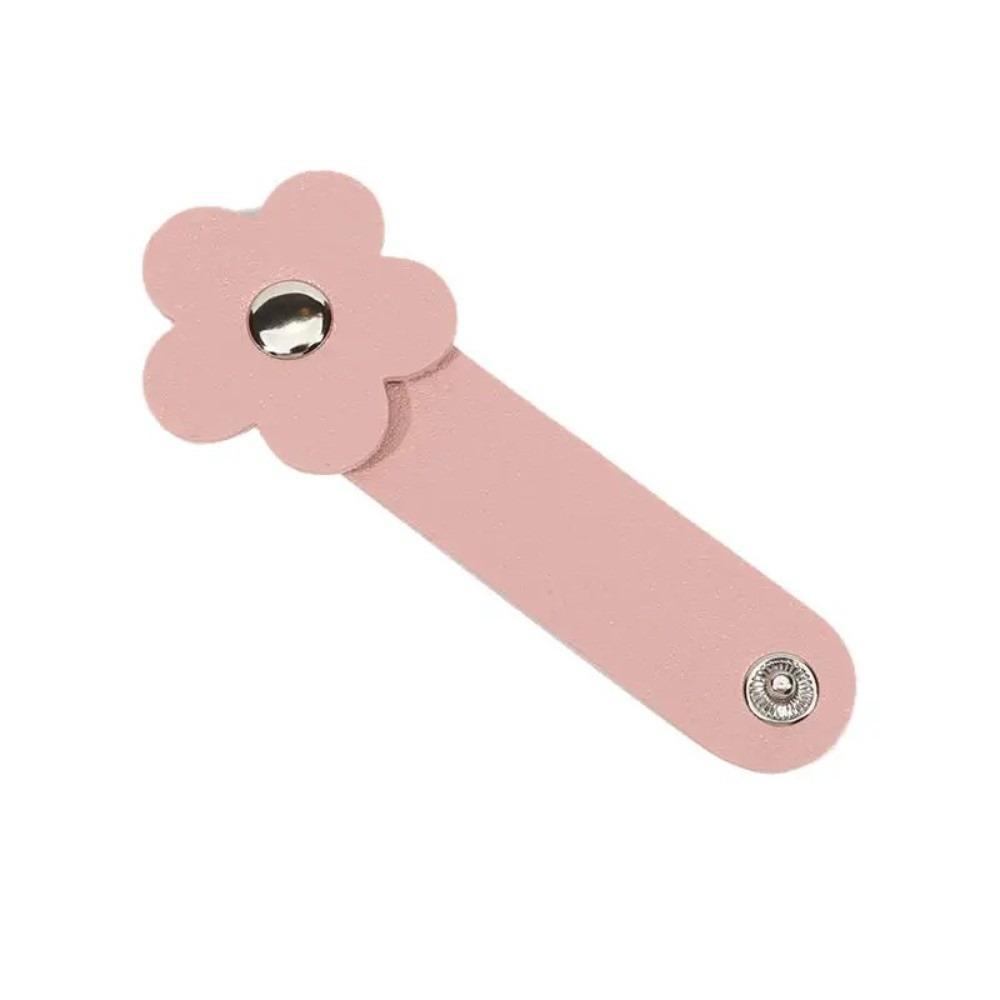 Leather Flower Cable Winder Portable Data Cable Ties Data Cable Protector Clips  Earphone Cord