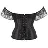 JYL Satin Lace Short sleeved Palace Beauty Bodysuit with Waist Shaping