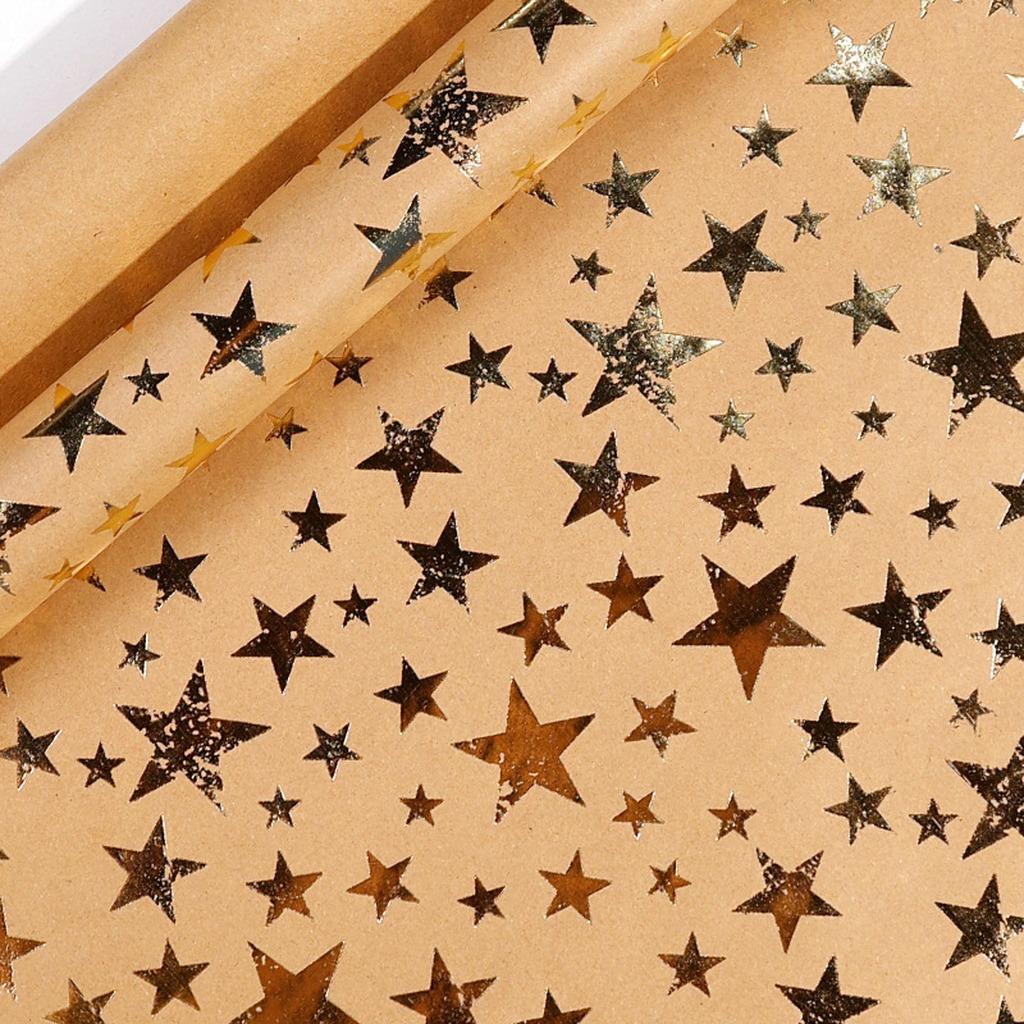 Christmas Gift Wrapping Paper Tear-Resistant Kraft Gift Wrapping Paper Holiday Wrapping Paper Roll Gold Foil For Daily Occasion