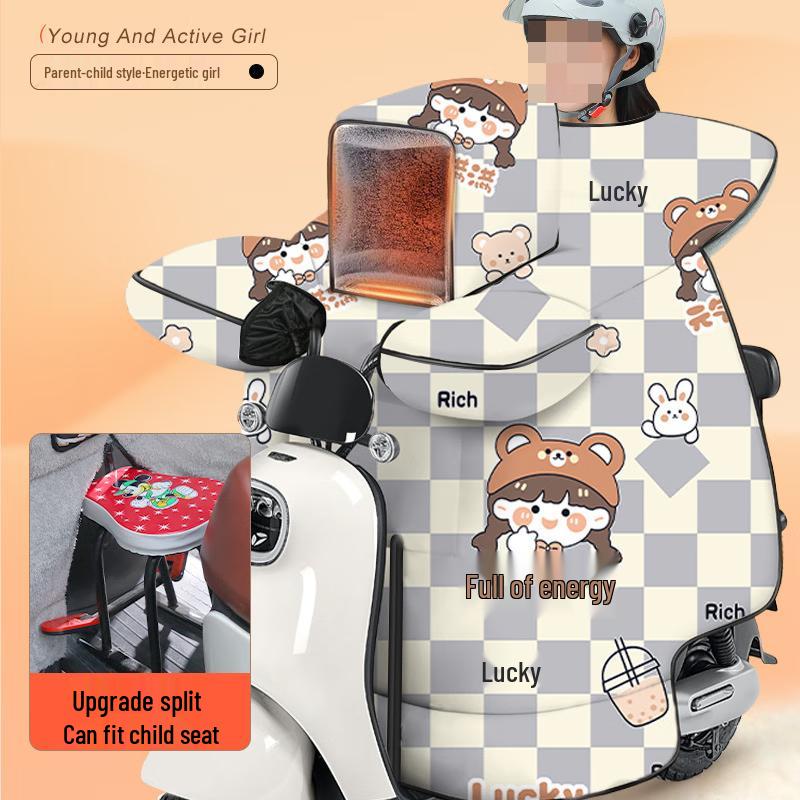 Qing Ruoxi Winter Electric Scooter Parent-Child Windproof Quilt