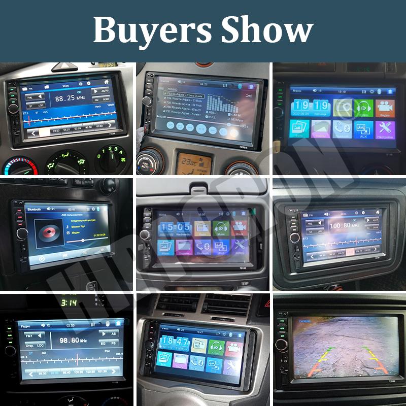 Car Radio 2 Din Bluetooth HD 7" Multimedia MP5 Player Touch Screen FM USB ISO Power Aux Input Support Rear View Camera Car Navigation Screen Dashcam