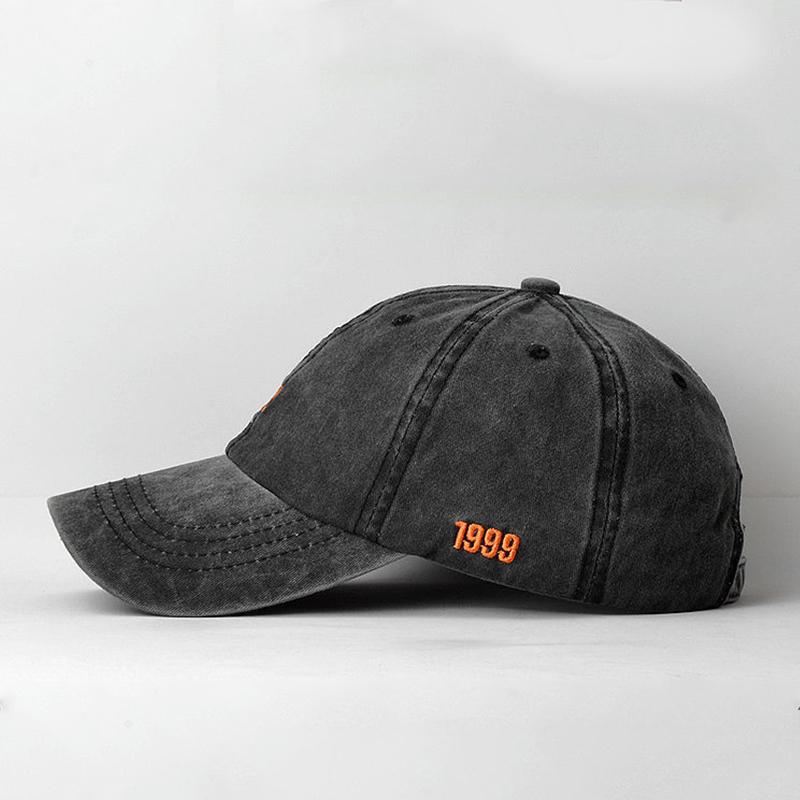 Baseball Lettering Alphabet Stitching Embroidered 1999 C Caps For Women Men Fashion Retro Washed Cotton Snapback Cap Summer Sun Hats Casquette Dad