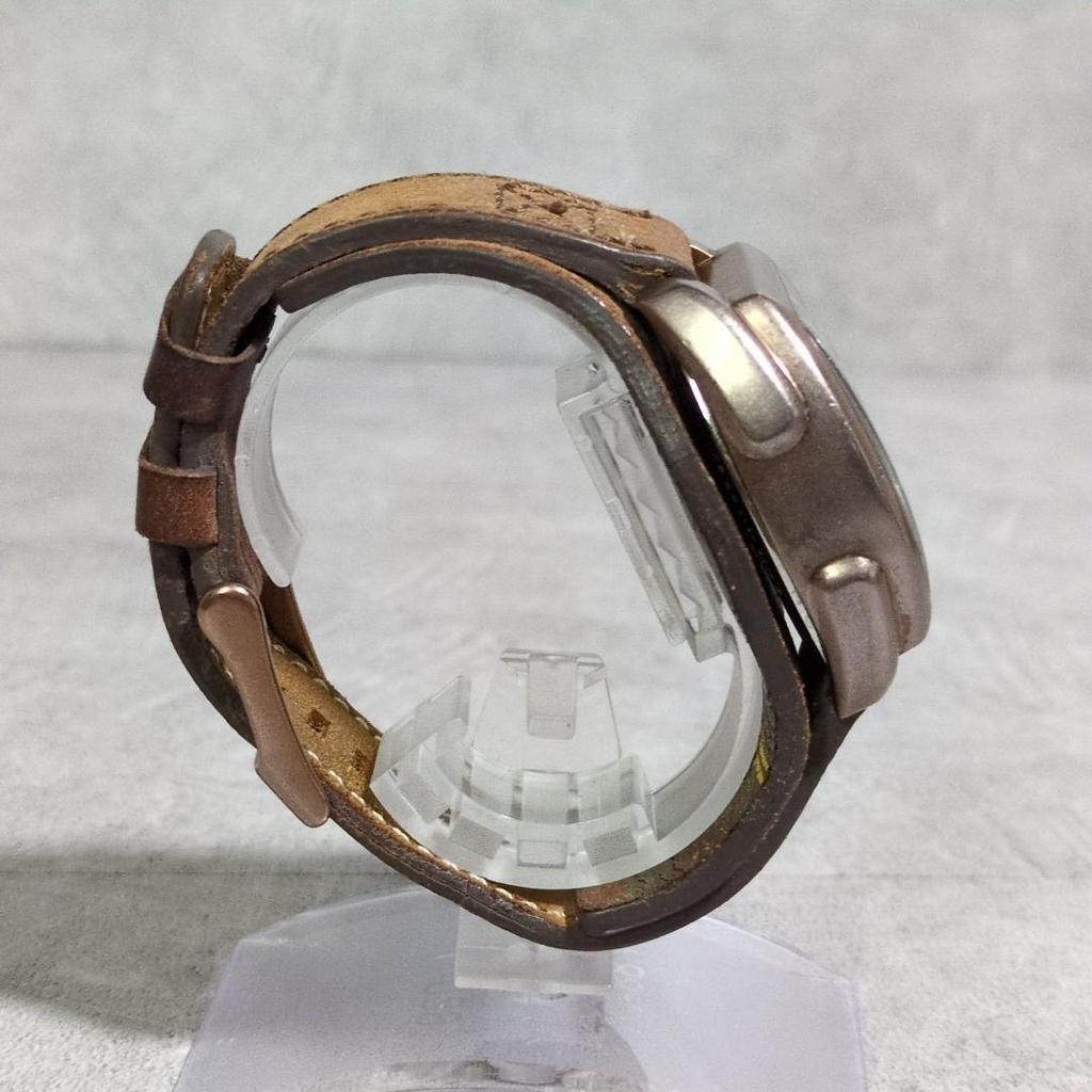 Used 00s [FOSSIL] Big Tick/BG-2194/Leather Band/Y2K/Genuine Leather/Archive/Vintage/Fossil