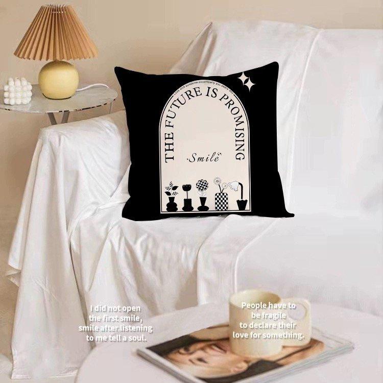 Nordic Black and White Pillow Sofa Living Room Bedroom Pillow Office Bedside Back Simple and Atmospheric Home Decoration
