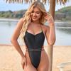 Dámské plavky na pláž bikiny sexy jednodílné plavky s ohlávkou na břicho Tenké plavky bez zad