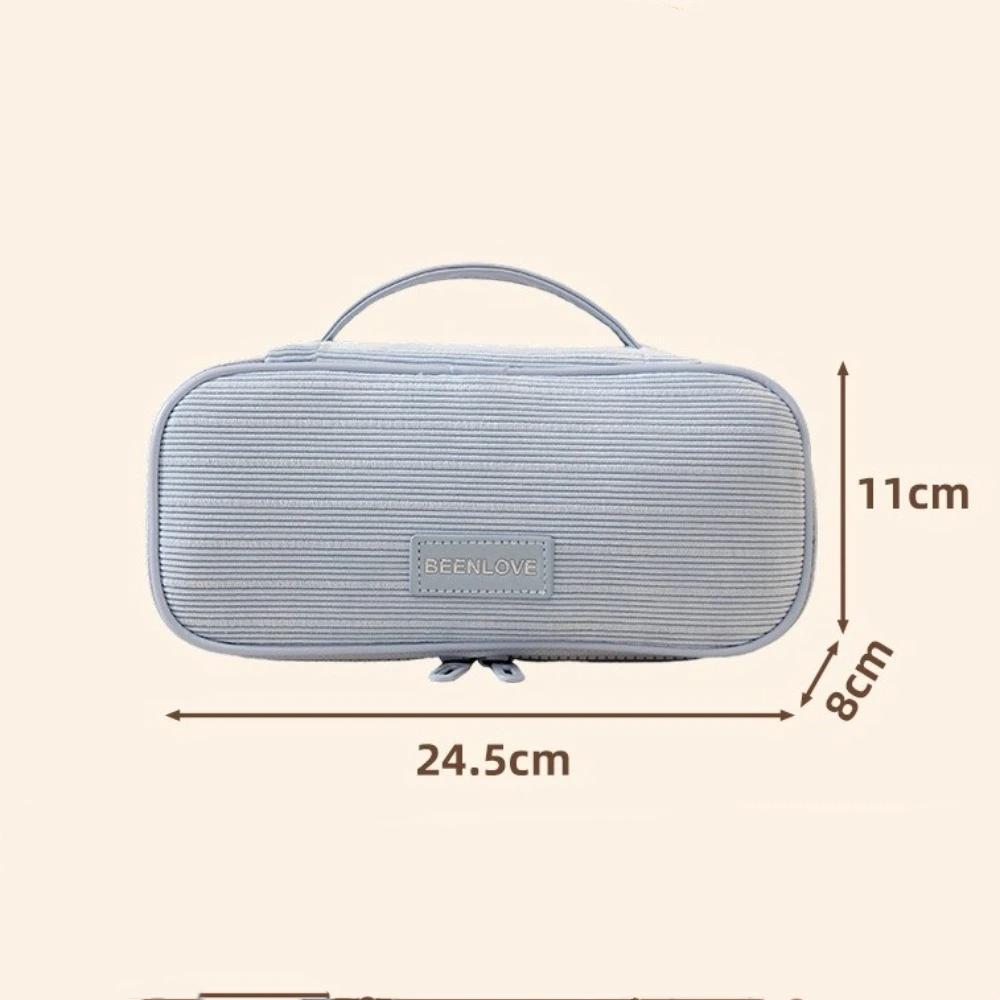 Luxury Large Capacity Storage Bag Portable Multi-functional Cosmetic Bag Solid Color Corduroy Makeup Handbag Travel