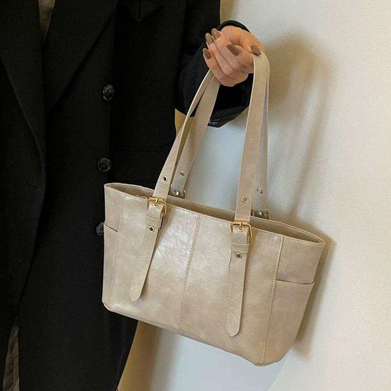 Mode Retro Damen PU Leder Schultertaschen Trend Lady Achseltasche Große Kapazität Damen Pendler Handtasche CLE