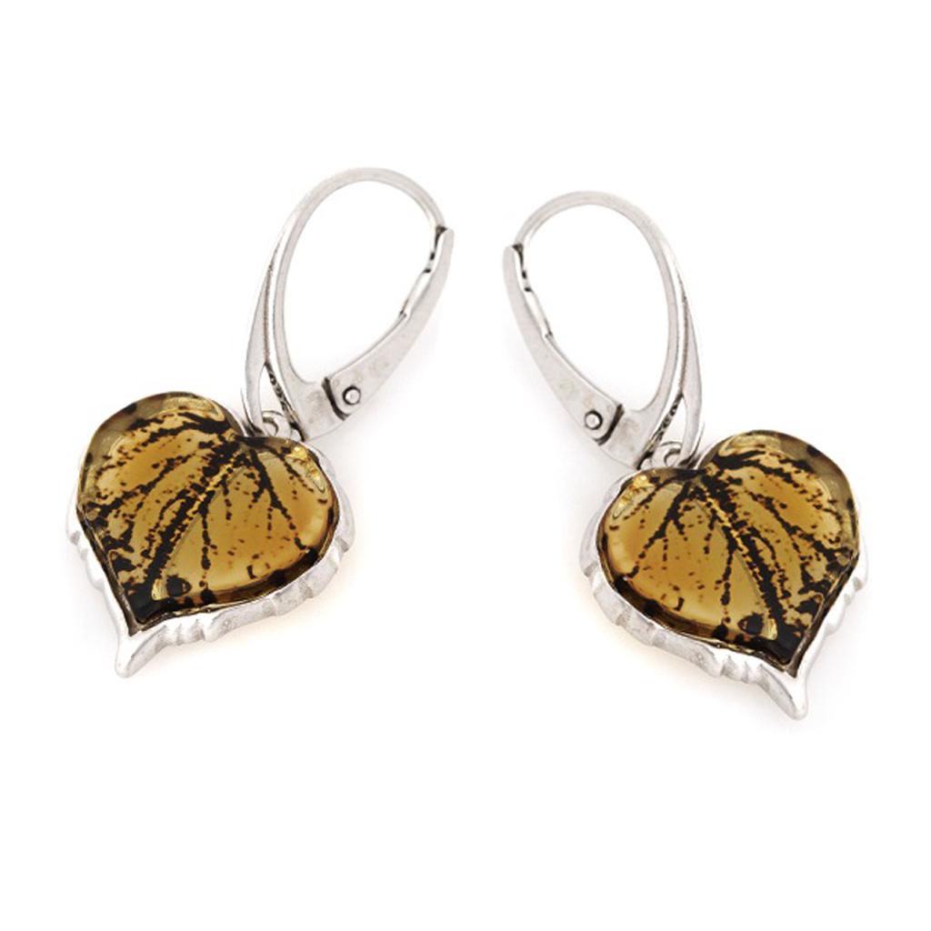 Les Trésors De Lily [R5543] - Řemeslné stříbrné pražce 'Inspiration' Amber koňak (rhodium) - 15x15mm