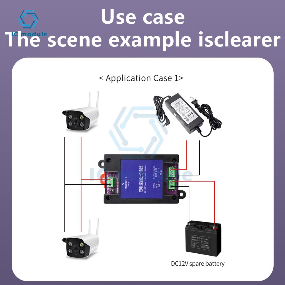 DC 12V Dual Power Automatischer Umschalter Automatisches Lademodell USV Notfall Automatisches Umschalten Backup-Stromversorgungsplatine