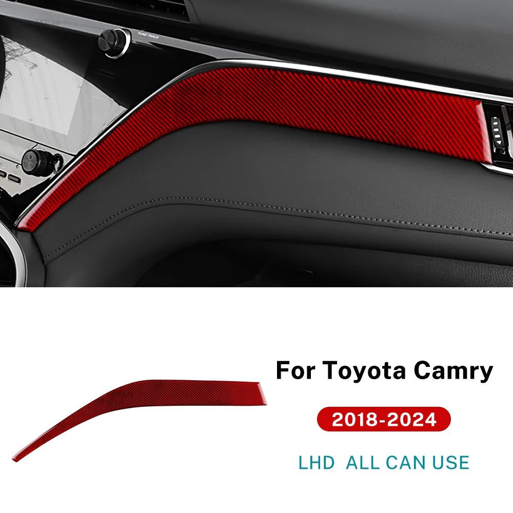Real Soft Carbon Fiber For Toyota Camry XV70 2018      2024 LHD RHD Car Passenger trument Panel Sticker
