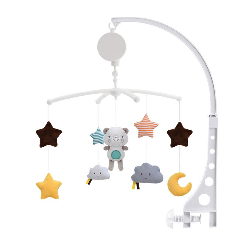 Rotating Baby Crib Mobile with Soothing Wind Chime and Bedside Bell