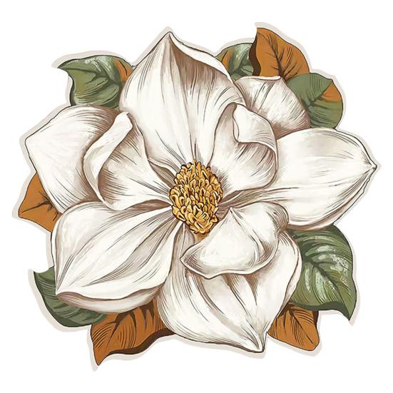 Lotus Flower Floor Mat Non-Slip Round Area Rug Washable Floral Carpet Chinese Style Rug for Bedroom Living Room Kitchen Bathroom Cloakroom