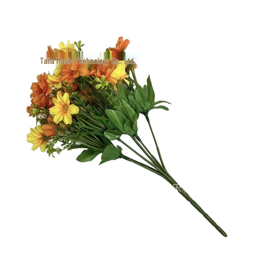 Realistic 7-Fork Daisy Campanula Artificial Silk Flower for Indoor/Outdoor Decoration