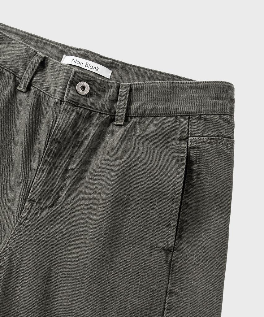 Non Blank Garment-Dyed Curved Denim Pants_Khaki