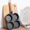 4-Holes Non-Stick Cast Iron Omelet Frying Pan Skillet Pancake Cooking Pot Kitchen Accessories for Gas/Induction Cooker Universal
