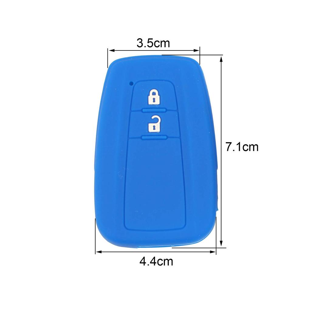 Smart Key Cover, Silicone Scratch Prevention Protection, 2 Set, Compatible with Toyota Prius 50 Series C-HR (Black, Blue)
