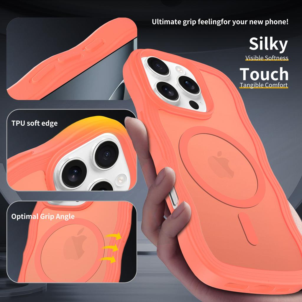 Orange for Apple 17promax Skin-feeling Magnetic Phone Case 2.0 Anti-fall Matte for IPhone16e Protective Case