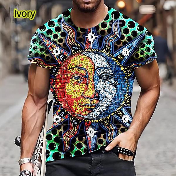 Summer 3d Abstract Print Short Sleeve T-shirt Unisex's Casual Creativity T-shirt