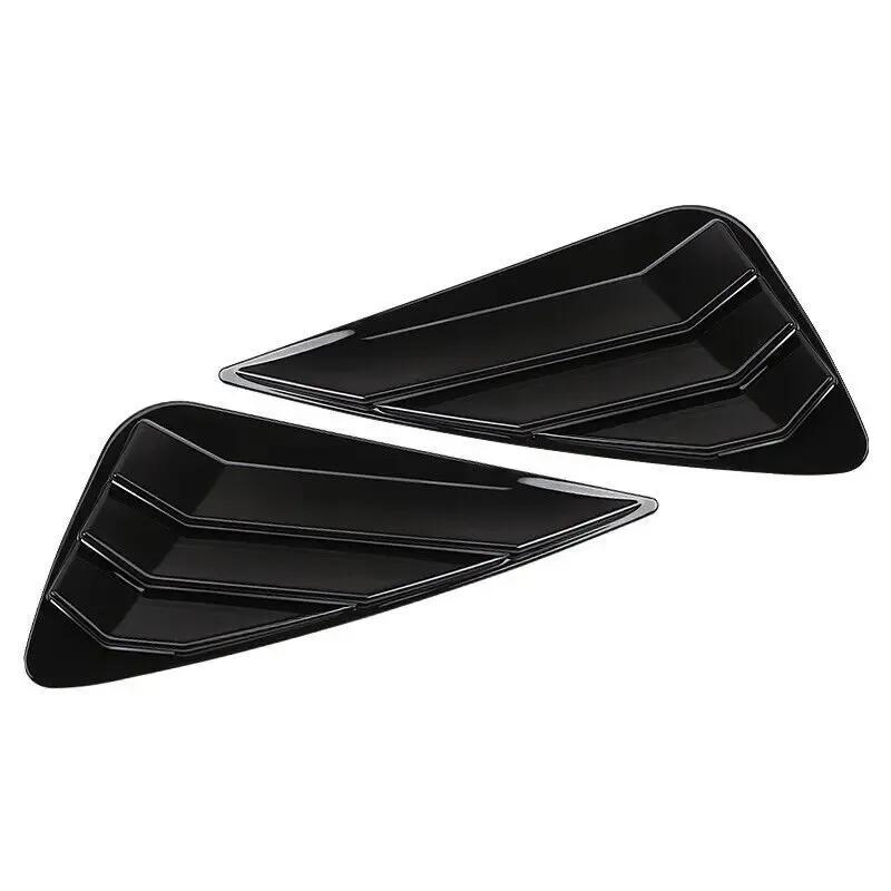 For Lexus NX 2015- Car Rear Louver Window Side Shutter Cover Trim Sticker Vent Scoop ABS Carbon Fiber Style Gloss Black Auto