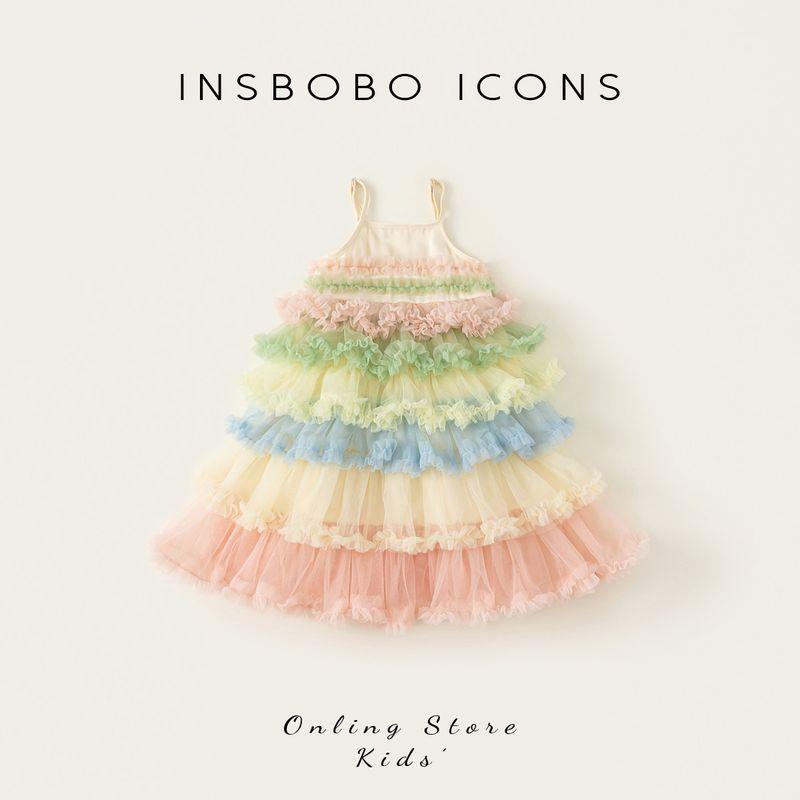 Платье для девочек Insbobo 2026 Летний новый стиль Платье-сарафан для малышки Детское платье-принцесса Летний модный тренд для малышей Color 100