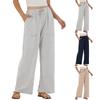 Damskie elastyczne spodnie z wysokim stanem, o swobodnym kroju, z szerokimi nogawkami, długie spodnie, spodnie z kieszeniami