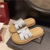 Internet Celebrity Slippers Women Summer Wear 2025 New Thick Bottom Muffin Heightened Soft Bottom H Go Out To Wear Cool Slippers