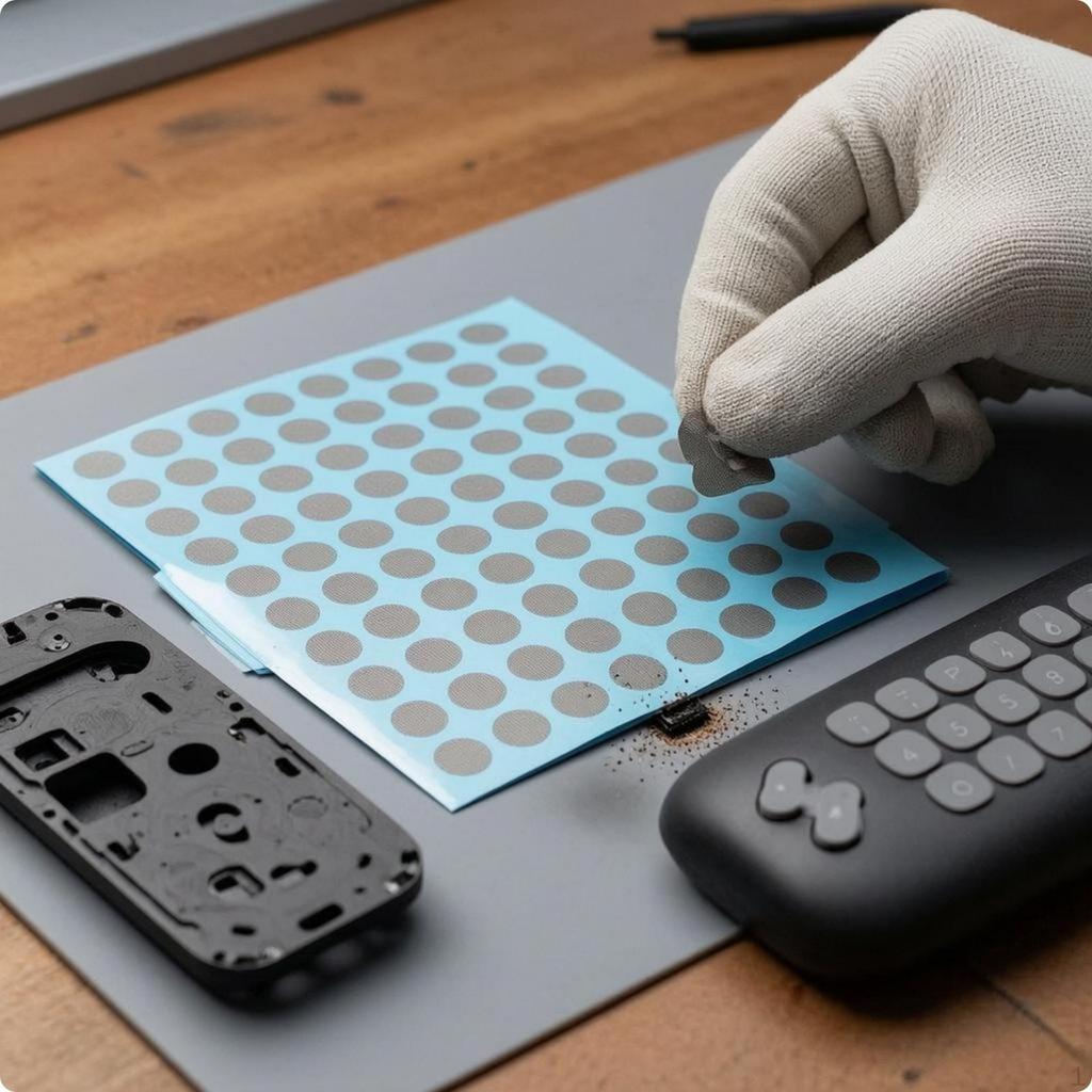 Button Repair Dots 6 Mm Conductive Silver Gray Tape