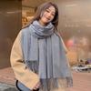 Black Scarf Cashmere Woman Wool Ladies Scarf Warm Checkered Scarf Women'S Winter Scarves Autumn