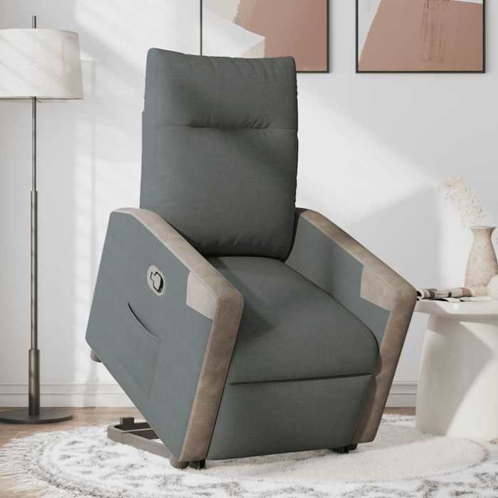 VidaXL Fauteuil inclinable Gris foncé Tissu 3324091