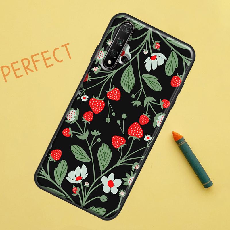 Strawberry For Huawei Nova Y91 Y70 Y72 Y73 Y60 Y90 Y61 8i 7i 11i 12i 12s 9 10 SE P20 P30 P40 Lite Case