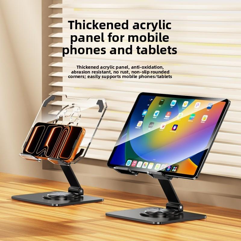 Stolní tablet, Držák, Akrylový průhledný otočný a skládací multifunkční pro živé vysílání, sledování seriálů, mobilní telefon a tablet Univerzální