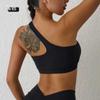 Reggiseno Sportivo da Donna a Spalla Singola Top Yoga Imbottito Integrato Nylon Spandex ad Alta Elasticità