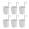 10Pcs Hanging Flower Pots with Removable Hooks Outdoor Indoor Plants Metal Buckets Wall Fence Home
