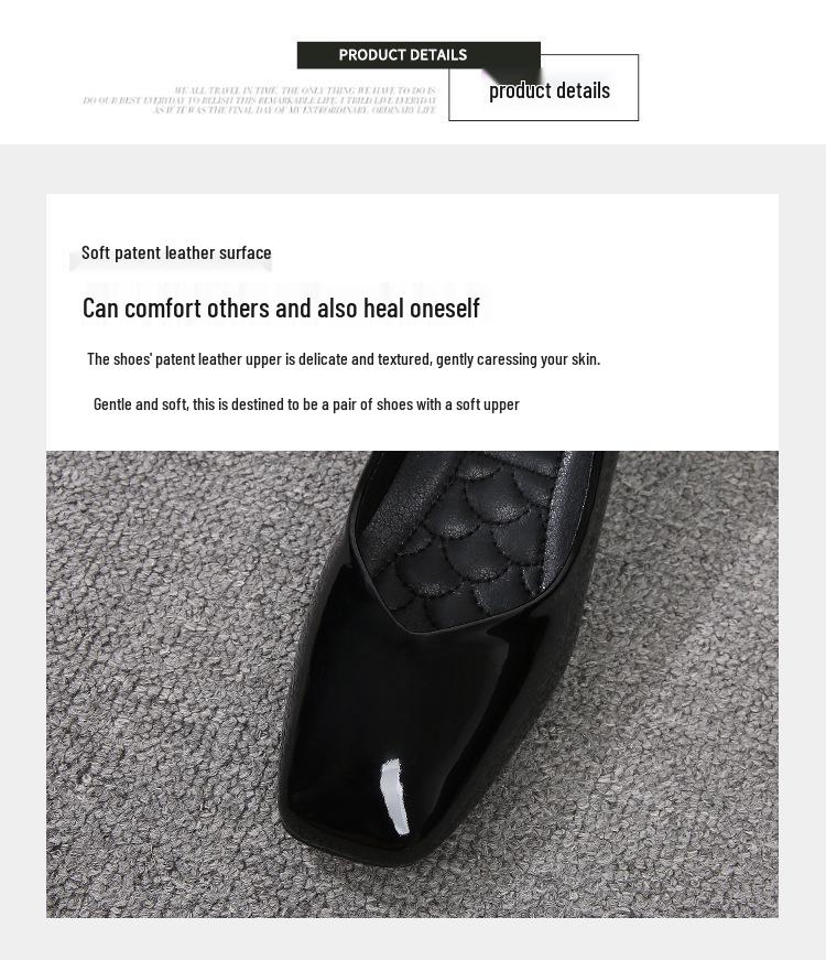 Schwarze Loafer mit verstecktem Absatz: Damen Rutschfester Keil mit Quadratischer Spitze, Professionelle Weiche Sohle für Küche, Lackleder, für Frühling & Herbst.
