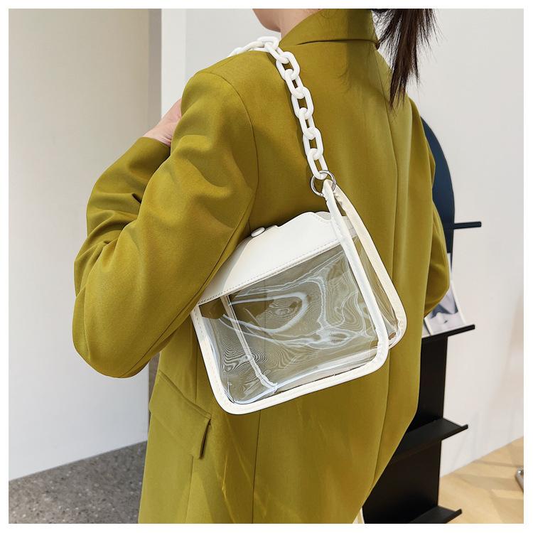 Transparent Crossbody Messenger Handbags Women PVC Cylinder Shoulder Bags Women Sling Bags